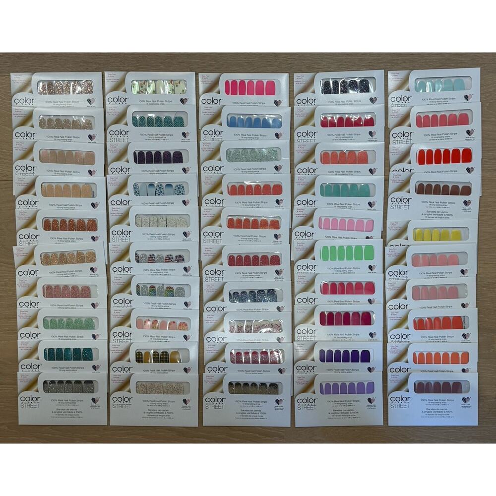 Lot Of 50 Color Street Nail Polish Strips Many Different Colors New Sealed